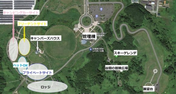 宗谷ふれあい公園オートキャンプ場（稚内）のサイトマップ