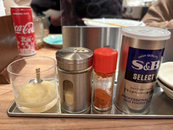 らーめん初代の卓上調味料