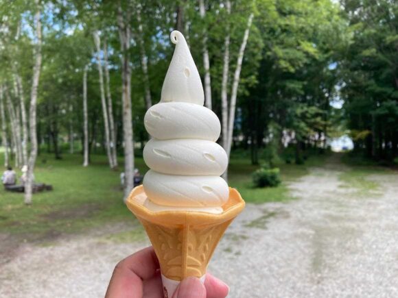 富良野チーズ工房おすすめ①チーズソフトクリーム（アイスミルク工房）
