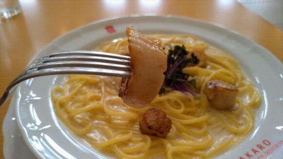 北菓楼札幌本館カフェおすすめ④野付の帆立のスパゲティ