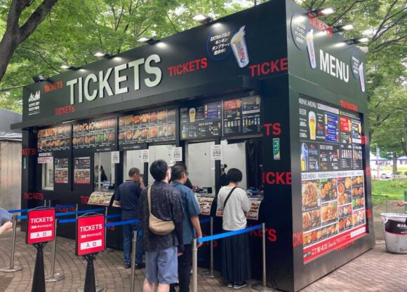 アサヒスーパードライビアパーク（6丁目会場）の購入システムやメニュー料金