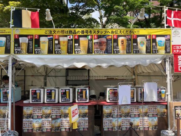 世界のビール広場（大通公園ビアガーデン10丁目）のドリンクやフード