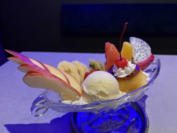 薄野喫茶パープルダリアおすすめプリンアラモード