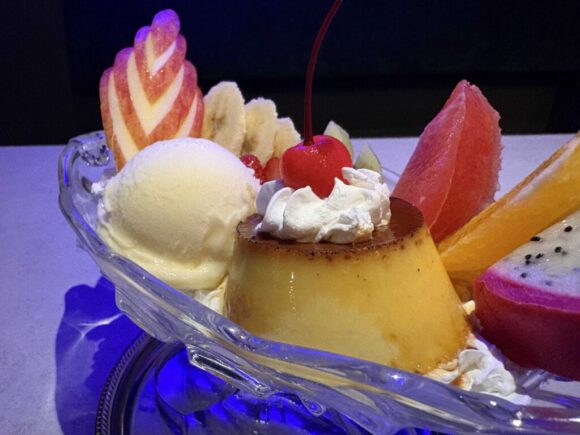 薄野喫茶パープルダリアおすすめプリンアラモード